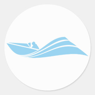 Pegatina Redonda Bebé Blue Speed Bote