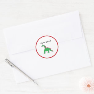 Pegatina Redonda Bebé Brontosauro Personalizado Dinosaurio Gear