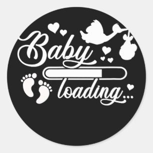 Pegatina Redonda Bebé cargando para que la madre esté embarazada