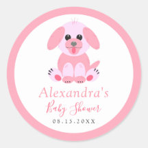 Bebé Chica Ducha Puppy Personalizado Rosa