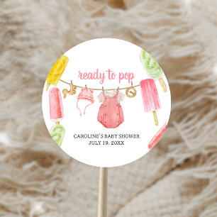 Pegatina Redonda Bebé de Chupachups Baby Shower