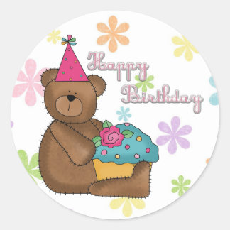 Pegatina Redonda bebé de cumpleaños