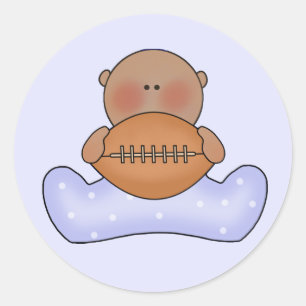 Pegatina Redonda Bebé de fútbol de Lil - Étnica