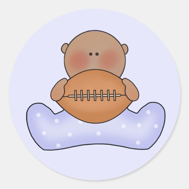 Pegatina Redonda Bebé de fútbol de Lil - Étnica (Anverso)