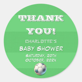 Pegatina Redonda Bebé de fútbol deportivo