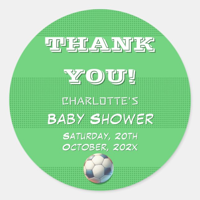 Pegatina Redonda Bebé de fútbol deportivo (Anverso)