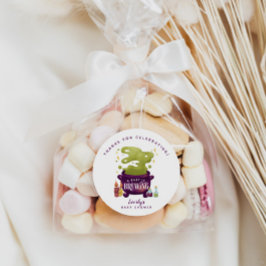 Pegatina Redonda Bebé de Halloween está preparando Baby Shower de C