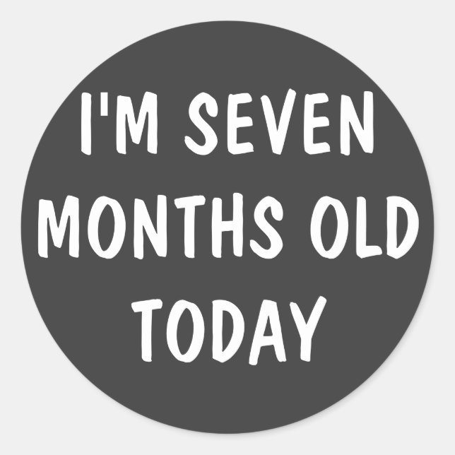 Pegatina Redonda Bebé de siete meses de edad (Anverso)
