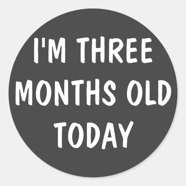 Pegatina Redonda Bebé de tres meses (Anverso)