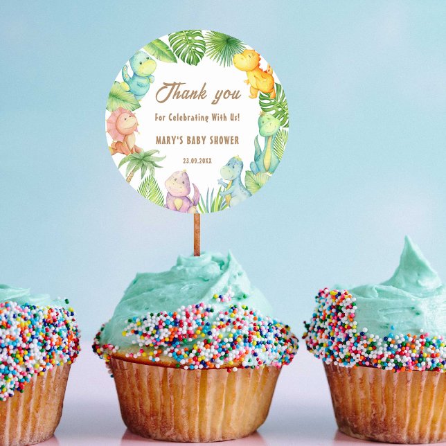 Pegatina Redonda Bebé Dinosaurio (Subido por el creador)