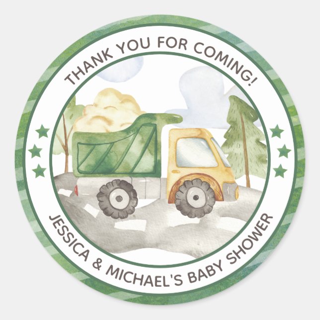 Pegatina Redonda Bebé en construcción (Anverso)