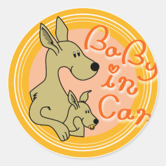 Pegatina Redonda Bebé en el coche