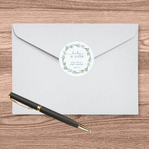 Pegatina Redonda Bebé en el favor de Baby Shower en flor