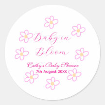 Bebé en flor rosa ducha bebé simple elegancia