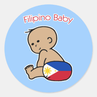 Pegatina Redonda Bebé filipino