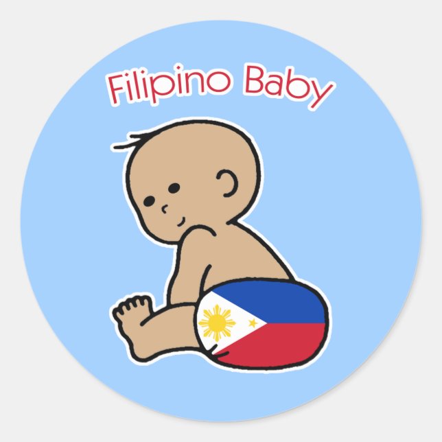 Pegatina Redonda Bebé filipino (Anverso)