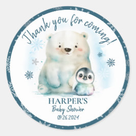 Pegatina Redonda Bebé hace frío afuera