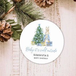 Pegatina Redonda Bebé, hace frío afuera