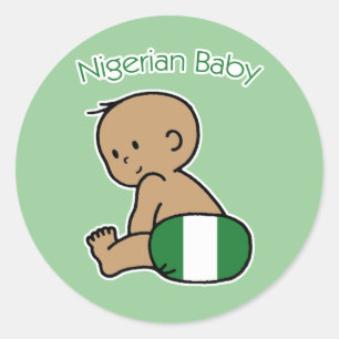 Pegatina Redonda Bebé nigeriano