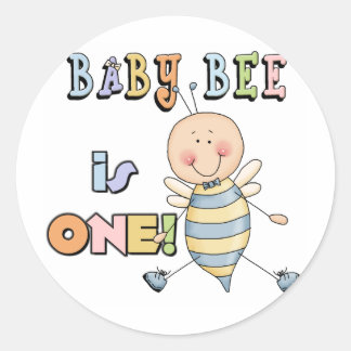 Pegatina Redonda Bebé niño bebe camisetas y regalos de primer cumpl