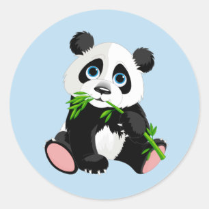 Pegatina Redonda Bebé Panda Bear Pegatinas