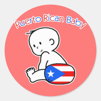 Pegatina Redonda Bebé puertorriqueño