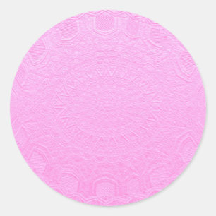 Pegatina Redonda Bebé Rosa Plateado Foil Estampado en Relieve