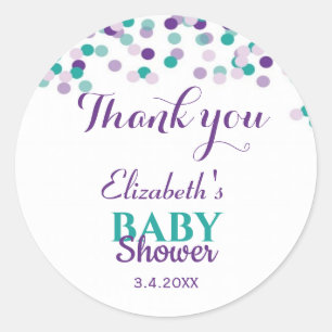 Pegatina Redonda Bebé Sprinkle BABY SHOWER
