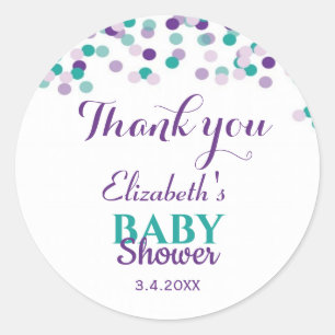 Pegatina Redonda Bebé Sprinkle Gracias Baby Shower