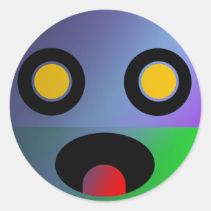 Pegatina Redonda Bebé Tsung-Jo Clupkitz en fuerte maquillaje