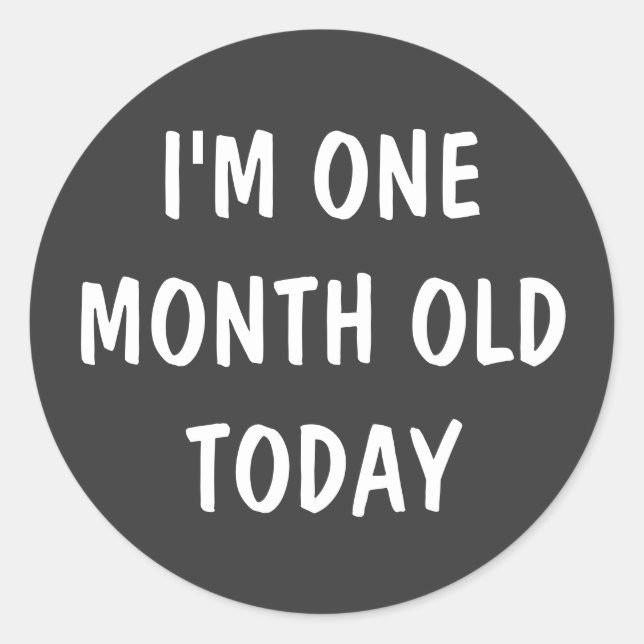 Pegatina Redonda Bebé viejo de un mes (Anverso)