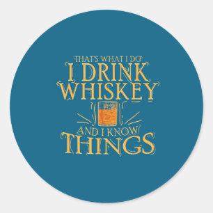 Pegatina Redonda Bebe Whisky Conoce Cosas