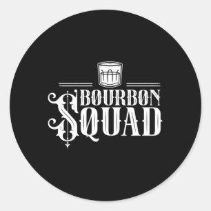Pegatina Redonda Beber Bebida Bourbon Squad