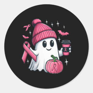 Pegatina Redonda Beber café dulce Fantasma Fantasma Halloween