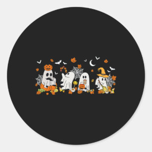 Pegatina Redonda Beber café dulce fantasma Halloween Fall Ghost Bo