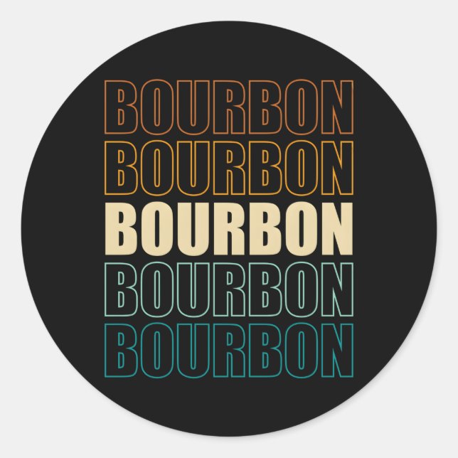Pegatina Redonda Beber Whiskey Bourbon (Anverso)