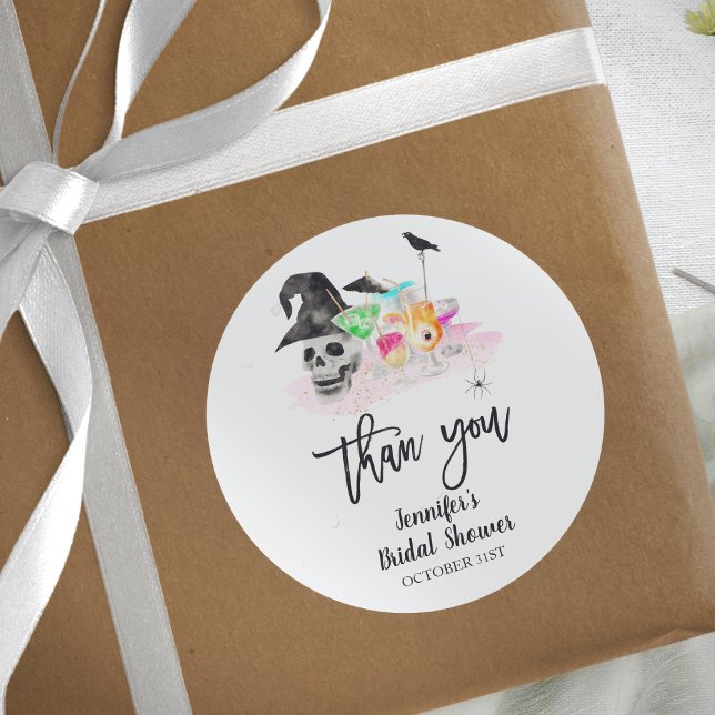 Pegatina Redonda Beber Whitches Halloween Bridal Shower (Subido por el creador)