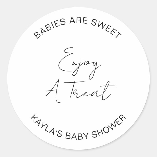 Pegatina Redonda Bebés Son Dulces Disfruta Un Regalo Celebrando Beb (Anverso)