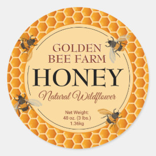 Pegatina Redonda Bebés y abejas
