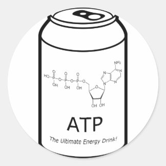 Pegatina Redonda Bebida de energía ATP