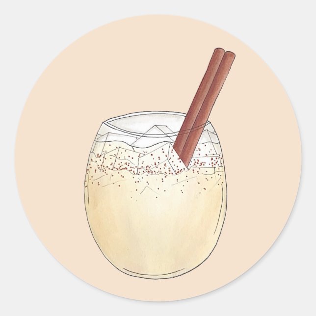 Pegatina Redonda Bebida española mexicana Horchata Orxata (Anverso)