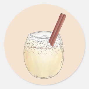 Pegatina Redonda Bebida española mexicana Horchata Orxata
