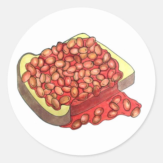 Pegatina Redonda Bebidas al horno con tostadas Cocina británica (Anverso)