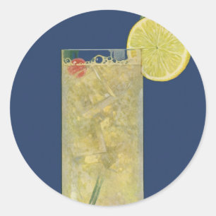 Pegatina Redonda Bebidas de Lemonade o Fruta, refrescos