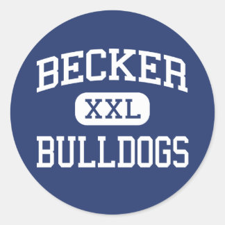 Pegatina Redonda Becker - Bulldoges - Escuela Secundaria - Becker M