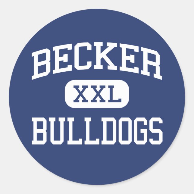 Pegatina Redonda Becker - Bulldoges - Escuela Secundaria - Becker M (Anverso)
