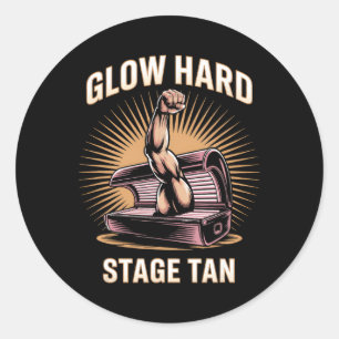 Pegatina Redonda Bed de entrenamiento Glow Hard Competitors Fitness