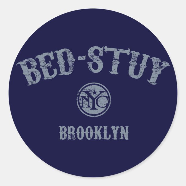 Pegatina Redonda Bed-Stuy (Anverso)