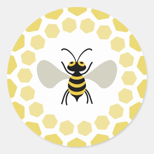 Pegatina Redonda Bee (Anverso)