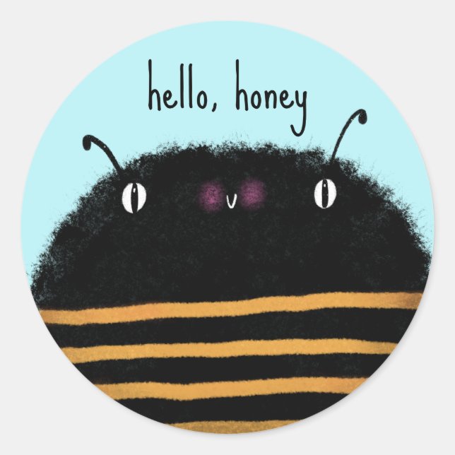 Pegatina Redonda Bee (Anverso)